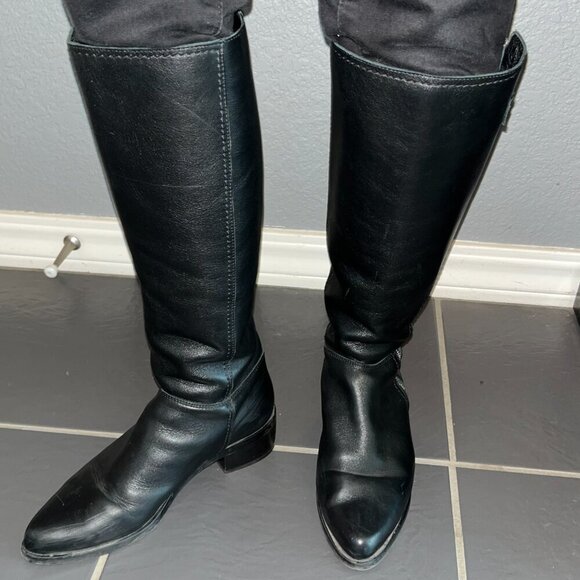AQUATALIA Geovanna Black Leather Knee High Side Zip Boots - EUC - Women's 8.5 - Picture 12 of 15